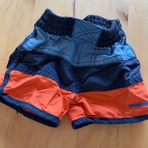 Patagonia Infant Colorblock Swim Shorts - Blue & Orange